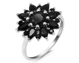 Кольцо из серебра сапфир корунд, Роза