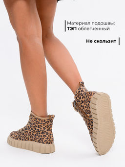 Ботинки EDART 217.91505be. Коричневый леопард/шерсть фото 6