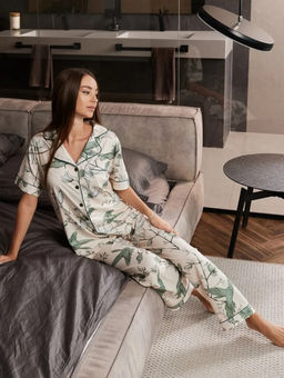 K13230 Домашний костюм (рубашка и брюки) БЕЖЕВЫЙ