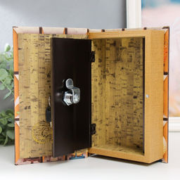 Шкатулка книга - сейф «Предметы интерьера», дерево, искусственная кожа, 21×13×5 см