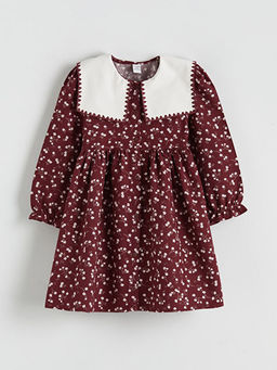 Bebe Yaka ?i?ekli K?z ?ocuk Elbise