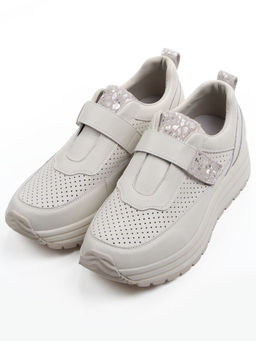 03-A1012-2A LT. BEIGE Кроссовки женские (натуральная кожа)