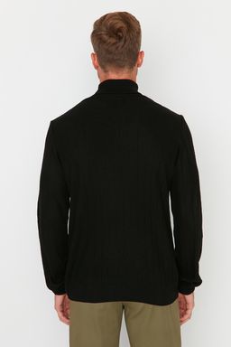 Siyah Regular Fit Bal?kc? Yaka Triko Kazak TMNAW21KZ2502