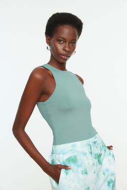 Mint Halter Yaka Vucuda Oturan Esnek Alttan C?tc?tl? Orme Body TWOSS20BD0044