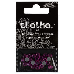 Страз клеевой Zlatka ZRTG-2024 SS20 цветные 4.7 мм стекло 5 x 24 шт в пакете с картонным еврослотом №25 фуксия (Fuchsia)