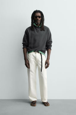 SUDADERA LAVADA CREWNECK AARON LEVINE X ZARA / Marino