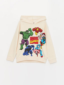 Kap??onlu Marvel Bask?l? Uzun Kollu Erkek ?ocuk Sweatshirt ve E?ofman Alt? - Waikiki фото 2