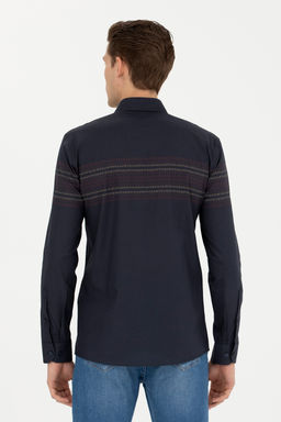 Мужская темно-синяя рубашка с длинным рукавом - U.s. polo assn фото 19