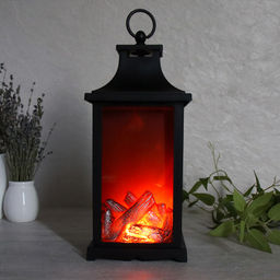 Светильник фонарь настольный Камин 13x13x30 см / YR1168 /уп 24/черный от батареек - Галеонтрейд фото 6