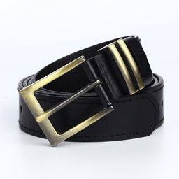 Ремень женский с винтом, 110×2.5 см, пряжка металл, золотистая, чёрный