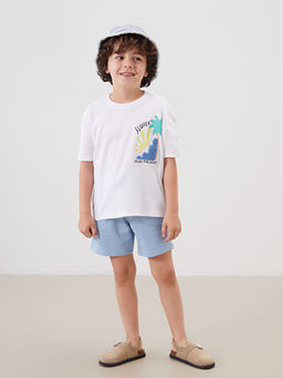 Bisiklet Yaka Bask?l? Erkek ?ocuk Ti??rt