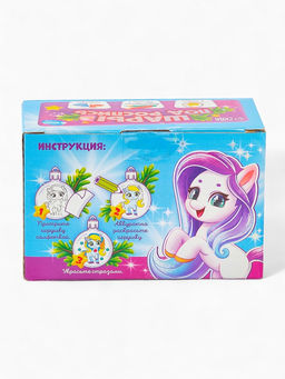 Елочные шары под раскраску «Новогодний подарок», карандаши, 5.5 см, 2 шт., набор для творчества