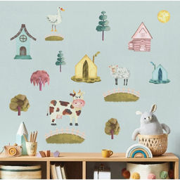 Наклейка интерьерная цветная «Домик в деревне», 50×70 см