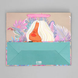 Пакет подарочный крафтовый с пластиковым окном, упаковка, Нежность, 31?26?11 см