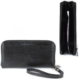 Портмоне женское Croco-ПР-951 натуральная кожа 3 отд, 11 карм, черный змея (201) 208540
