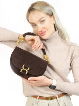 LACCOMA сумка АУ4864Ф-коричневый натуральная замша хлопок фото 2