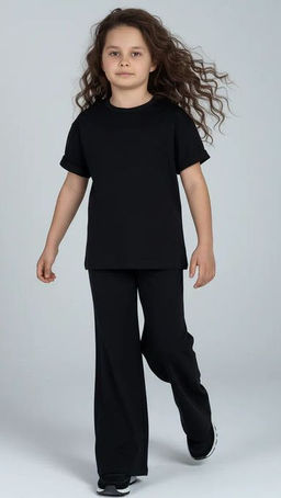 Костюм Мелани д/д (Футб+Брюки), КУ с/л, цвет Черный (95%хб и 5%л)