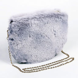 Сумка плюшевая, 24×19×3 см, серая