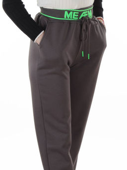 2804 DK. GRAY Брюки спортивные утепленные женские (95% хлопок, 5% спандекс)