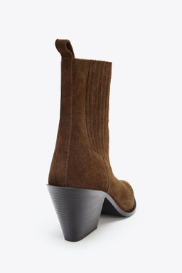 SPLIT SUEDE COWBOY ANKLE BOOTS - Zara фото 6