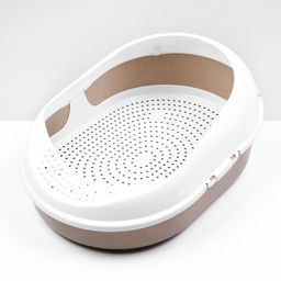 Лоток для кошек с сеткой и бортом Космо 51,9 x37,8 x 21,3 см, коричневый