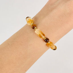 Браслет из Цитрина и Тигрового глаза - Радуга самоцветов фото 2