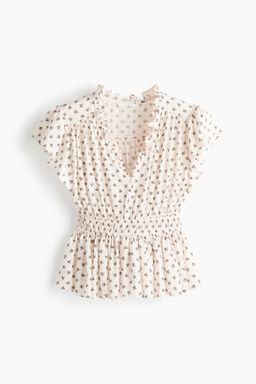 Blusa de manga circular con peplum