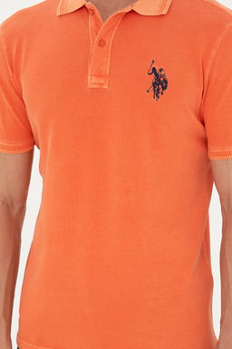Мужская оранжевая базовая футболка с воротником-поло Неожиданная скидка в корзине - U.s. polo assn фото 6