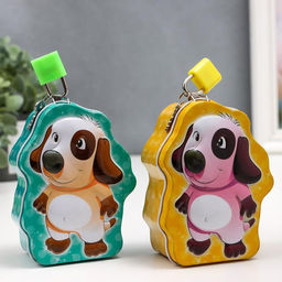 Копилка металл "Пёсик" с замком и ключиком МИКС 10,5х8х4,5 см