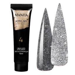 Manita Professional Акриловый гель для ногтей светоотражающий №04, 15 мл MP110131  фото 4
