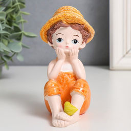 Цена за 2 шт. Фигурка полистоун «Мальчик/Девочка с цыплёнком», 7.5×4.5×11 см, МИКС