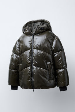 WATER-REPELLENT QUILTED COAT WITH HOODIE - Zara фото 2