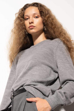 Regular Fit Bisiklet Yaka Basic Triko Kazak - Defacto фото 5