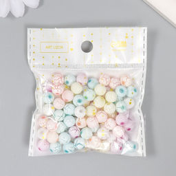 Бусины для творчества пластик Кракелюр пастельные тона набор 20 гр d=0,8 см - Арт узор фото 5