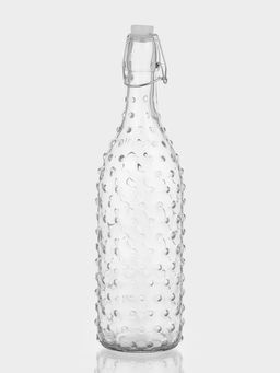 Бутылка для соусов и масла «Ризотто», 1 л, 8×8×30 см, с бугельным замком, стекло, прозрачная