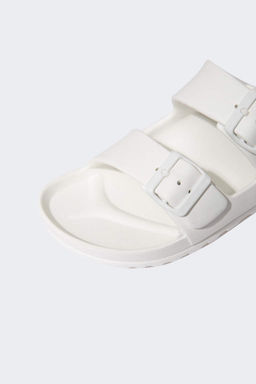 Мужские тапочки Eva на плоской подошве с двойной полосой - Defacto фото 5