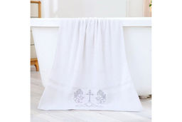 3 шт Полотенце махровое детское Крестильное Ангелы с голубями, Y-159 вид 2, серебро