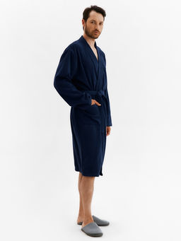 Халат мужской «Экономь и Я», размер 52-54, хлопок 100%, тёмно-синий
