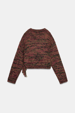 KNIT JUMPER WITH SIDE FRINGES - Zara фото 6