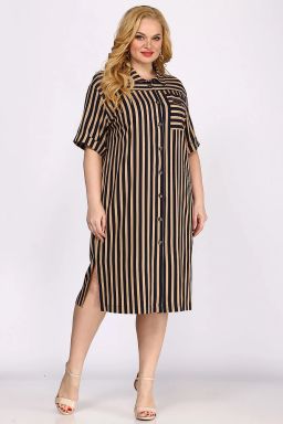 Платье-рубашка в полоску женское