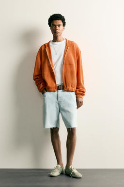 SOBRECAMISA RELAXED FIT ESTRUCTURA RED / Naranja