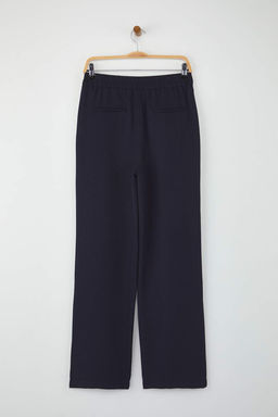 Lacivert Straight/Duz Kesim Dokuma Kumas Pantolon TWOAW22PL0321
