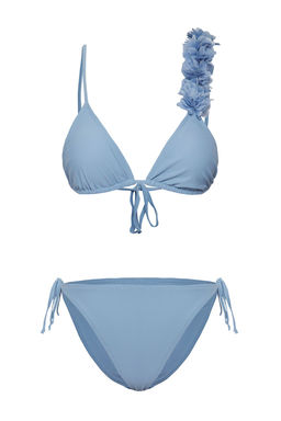 TRENDYOLMILLA Siyah Ucgen Cicek Aplikeli Regular Bikini Tak?m? TBESS25BT00081 фото 9