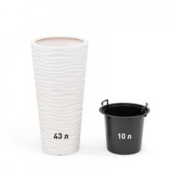 Кашпо "Оазис" 43л (со вставкой 10л) белый М8078