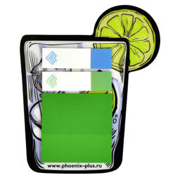 Цена за 2 шт. Стикеры-закладки пластиковые, 12х45; 45x45 мм, 60 шт., арт. 58484 / 48 ЛИМОНАД