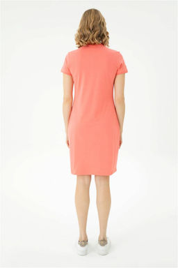 Женское трикотажное платье цвета лосося - U.s. polo assn фото 9