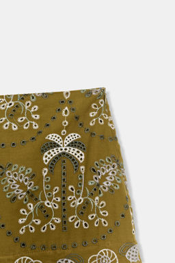 FALDA MIDI BORDADOS PERFORADOS / Multicolor - Zara фото 8