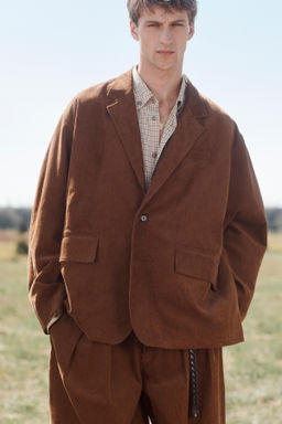 LIMITED EDITION RELAXED FIT CORDUROY SUIT BLAZER - Zara фото 2