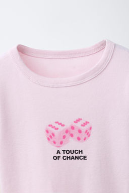 CAMISETA ESTAMPADA TEXTO / Rosa claro - Zara фото 3