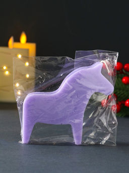 Цена за 2 шт. Декоративная свеча новогодняя «Лошадка», 10.5×10 см, фиолетовый